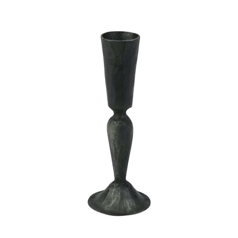 IRON BLACK TAPER CANDLE HOLDER